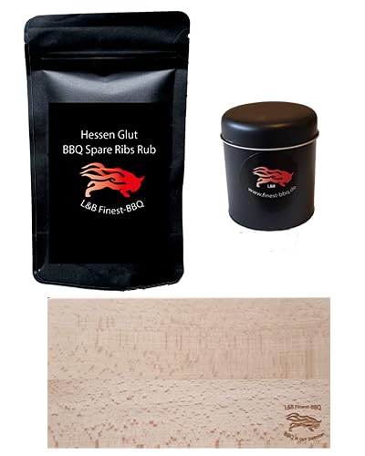 Hessen Glut BBQ Rub Set mit Sparibs Rub würzig, 1 Hand Snack Brettchen, 1 Gewürzstreuer - das perfekte Set für den BBQ Liebhaber, hochwertige Grill-Gewürze mit dem extra Geschmack Hessen Glut BBQ Rub Set mit Sparibs Rub würzig, 1 Hand Snack Brettchen, 1 Gewürzstreuer - das perfekte Set für den BBQ Liebhaber, hochwertige Grill-Gewürze mit dem extra Geschmack von Hessen Glut