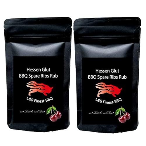 Hessen Glut BBQ Spare Ribs Rub mit Kirsche und Zimt - der ideale BBQ Rub mit dem extra Geschmack für Baby Back Ribs, St. Louise Ribs, Rippchen und Pulled Pork Hessen Glut BBQ Spare Ribs Rub mit Kirsche und Zimt - der ideale BBQ Rub mit dem extra Geschmack für Baby Back Ribs, St. Louise Ribs, Rippchen und Pulled Pork von Hessen Glut