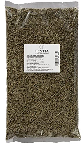 Hestia Herbs Griechischer getrockneter Rosmarin 500 g, Allergenfrei – Vegan – GVO-frei von HESTIA