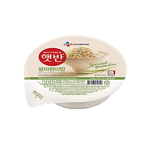 Koreanisch Gekocht Gekeimter brauner Instant Reis, Gluten-frei, mikrowellengeeignet (6 Stück) von Hetban