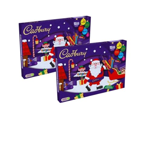 Cadbury Selection Box 145 g – Packung mit 2 Weihnachts-Weihnachtsmann-Schokoladen von Hezvic