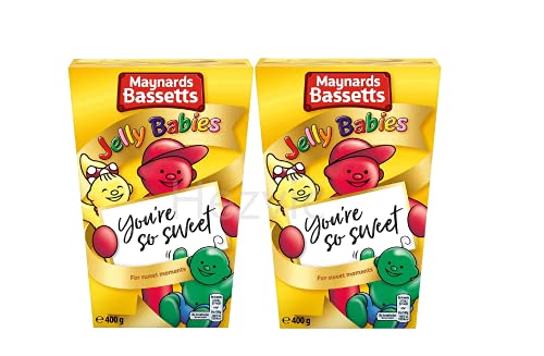 Maynards Bassetts Jelly Babies Süßigkeiten Geschenkkarton, 400 g, 2 Stück Maynards Bassetts Jelly Babies Süßigkeiten Geschenkkarton, 400 g, 2 Stück von Hezvic