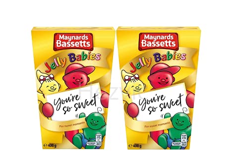 Maynards Bassetts Jelly Babies Süßigkeiten Geschenkkarton, 400 g, 2 Stück von Hezvic