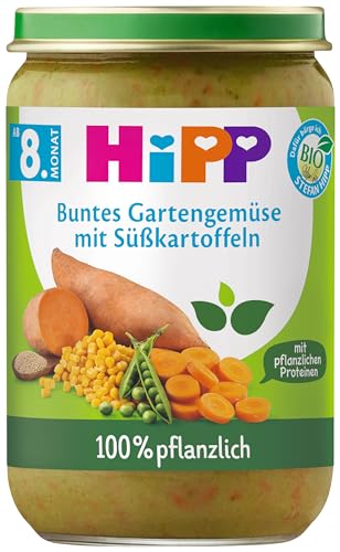 HiPP Bio Buntes Gartengemüse mit Süßkartoffeln, 220g, 6er Pack (6x220g) von HiPP