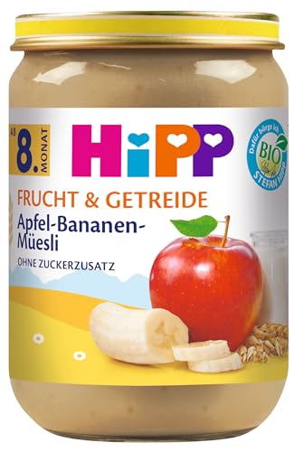 HiPP Bio Frucht & Getreide Apfel-Bananen-Müesli, 6er Pack (6 x 190g) von HiPP