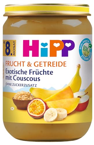 HiPP Bio Frucht & Getreide Exotische Früchte mit Couscous, 6er Pack (6 x 190g) von HiPP