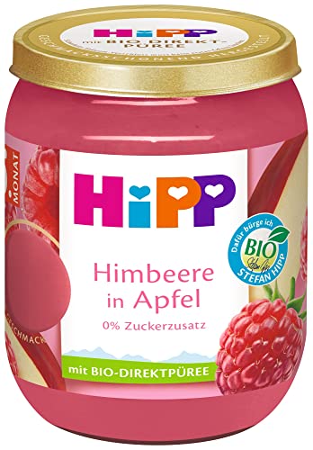 HiPP Bio Früchte Himbeere in Apfel, 160g, 6er Pack (6x160g) von HiPP
