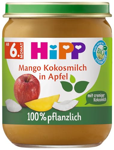 HiPP Bio Früchte Mango Kokosmilch in Apfel, 160g, 6er Pack (6x160g) von HiPP
