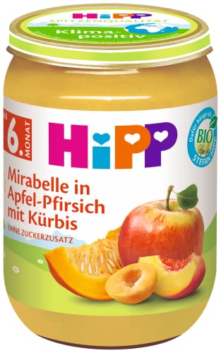 HiPP Bio Früchte Mirabelle in Apfel-Pfirsich mit Kürbis 190g, 6er Pack (6 x 190g) von HiPP