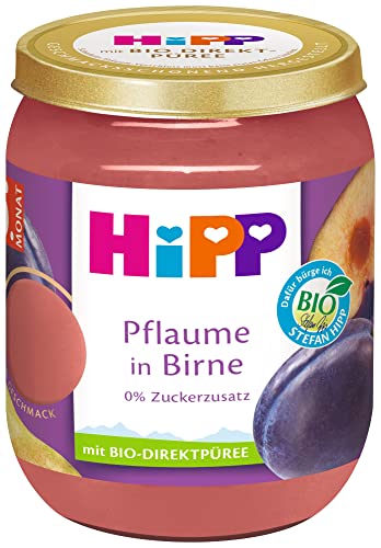 HiPP Bio Früchte Pflaume in Birne, 160g, 6er Pack (6x160g) von HiPP