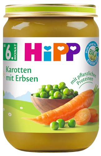HiPP Bio Gemüse Karotten mit Erbsen, 6er Pack (6 x 190 g) von HiPP