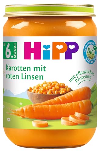 HiPP Bio Gemüse Karotten mit roten Linsen, 6er Pack (6 x 190 g) von HiPP