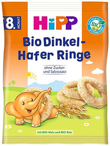 HiPP Bio Knabberprodukte Bio-Dinkel-Hafer Ringe, 7er Pack (7 x 30 g) von HiPP