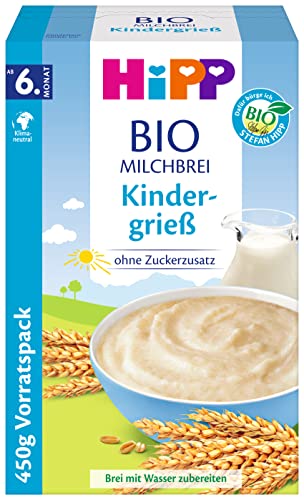 HiPP Bio-Milchbreie ohne Zuckerzusatz, Kindergrieß, Vorratspackung (4x450g) HiPP Bio-Milchbreie ohne Zuckerzusatz, Kindergrieß, Vorratspackung (4x450g) von HiPP