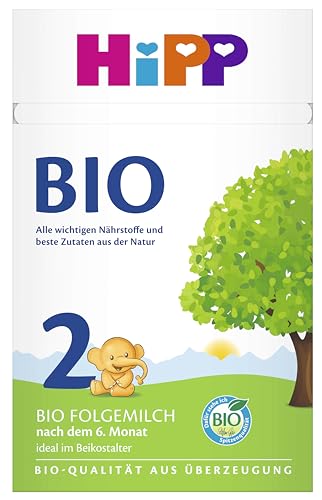 HiPP 2 Bio Folgemilch (4 x 600g), nach dem 6. Monat, mit Omega-3 (DHA, ALA), Calcium und milder Bio-Stärke, in bester Bio-Qualität von HiPP