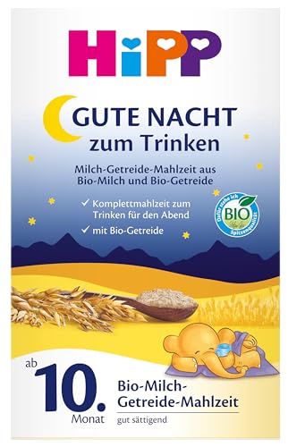 HiPP Bio Milchnahrung Gute-Nacht! Milch-Getreide-Mahlzeit Bio (4x500g) von HiPP