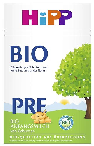 HiPP PRE Bio Anfangsmilch (4 x 600g), von Geburt an, enthält nur Lactose als Kohlenhydrat, in bester Bio-Qualität von HiPP
