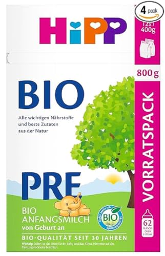 HiPP Bio Milchnahrung Pre Bio, 800g, 4er Pack (4x800g) von HiPP