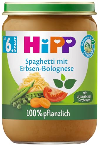 HiPP Bio Spaghetti mit Erbsen-Bolognese, 190g, 6er Pack (6x190g) von HiPP