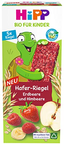 HiPP Bio für Kinder Hafer Riegel, Erdbeere und Himbeere, 8 x (5 x 20g) von HiPP