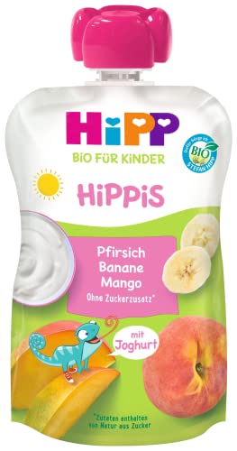 HiPP Bio für Kinder HiPPiS Pfirsich Banane Mango - Carla Chamäleon, 100g, 6er Pack (6 x 100g), Mittel von HiPP