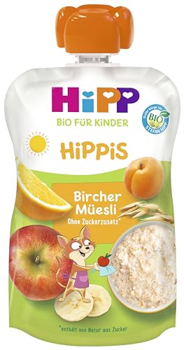 HiPP Bio für Kinder HiPPiS mit Vollkorn Bircher Müesli - Kathie Katze, 6er Pack (6x100g) von HiPP