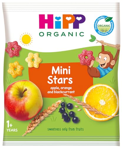 HiPP Bio für Kinder Knabberprodukte Knabber Sternchen mit Apfel, Orange und Johannisbeere, 30 g von HiPP