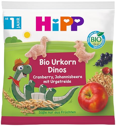 HiPP Bio für Kinder Knabberprodukte Urkorn-Dinos, 9er Pack (9x30g) von HiPP