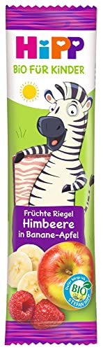 HiPP Bio für Kinder Zebra Früchte Riegel Himbeere in Banane, 23g, 22er Pack (22x23g) von HiPP