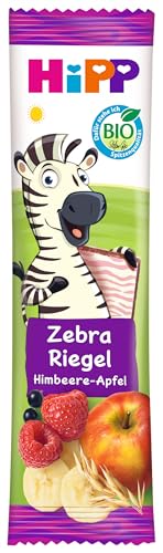 HiPP Bio für Kinder Zebra Früchte Riegel Himbeere in Banane, 23g, 22er Pack (22x23g) von HiPP