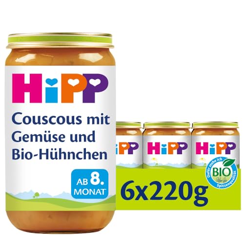 HiPP Couscous mit Gemüse und Bio-Hühnchen, 6er Pack (6 x 220 g) von HiPP
