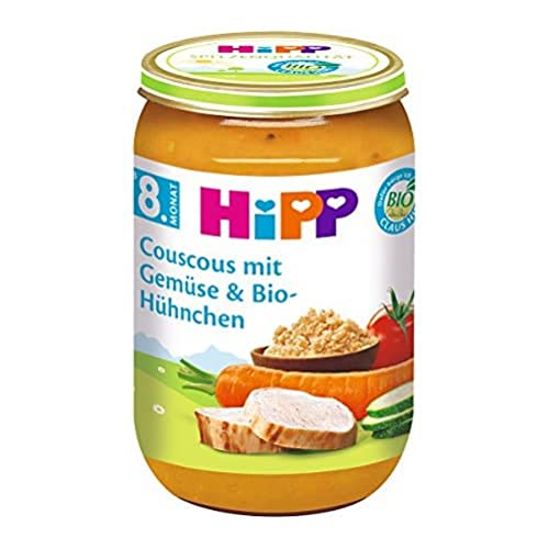 HiPP Couscous mit Gemüse und Bio-Hühnchen, 6er Pack (6 x 220 g) von HiPP