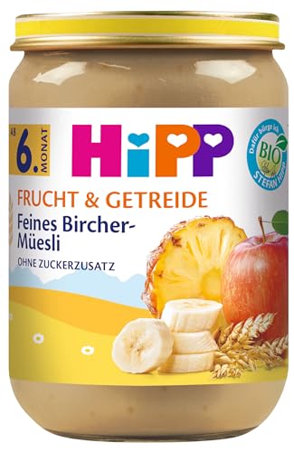 HiPP Bio Frucht & Getreide, Feines Bircher-Müesli, ohne Zuckerzusatz, 6 x 190g von HiPP