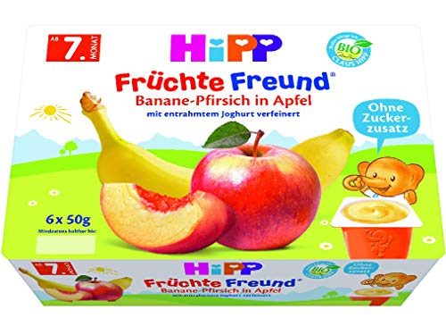 HiPP Früchte-Freund Banane-Pfirsich in Apfel, 1er Pack (6 x 50 g) von HiPP
