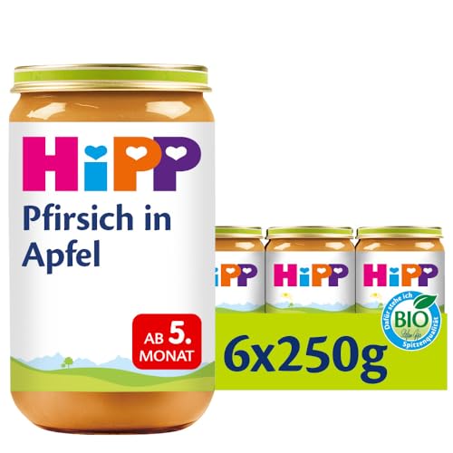 HiPP Früchte Pfirsich in Apfel, 6er Pack (6 x 250 g) von HiPP