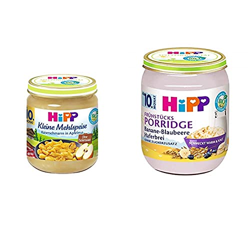 HiPP Kaiserschmarrn in Apfelmus, 6er Pack (6 x 200 g) & stuecksporridge Banane-Blaubee, 6 x 160g von HiPP
