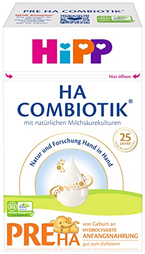 HiPP Milchnahrung HA Combiotik PRE HA Combiotik, 600g, 4er Pack (4 x 600g) von HiPP