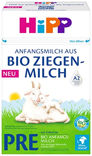 HiPP Milchnahrung aus Bio Ziegenmilch Pre Anfangsmilch aus Bio Ziegenmilch, 5er Pack (5 x 400g) von HiPP