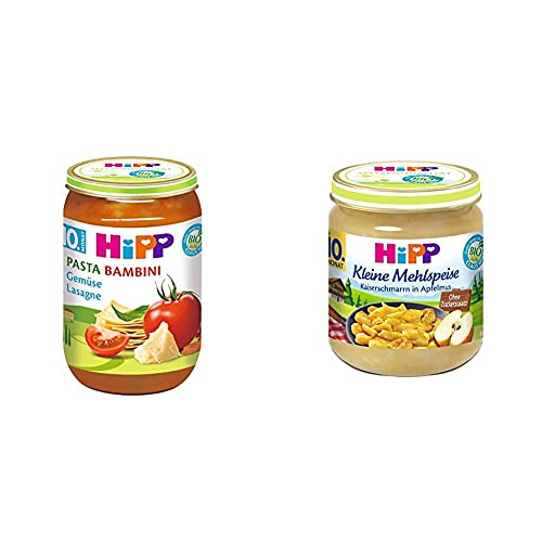 HiPP Pasta Bambini - Gemüse-Lasagne, 6er Pack (6 x 220 g) & Kaiserschmarrn in Apfelmus, 6er Pack (6 x 200 g) von HiPP