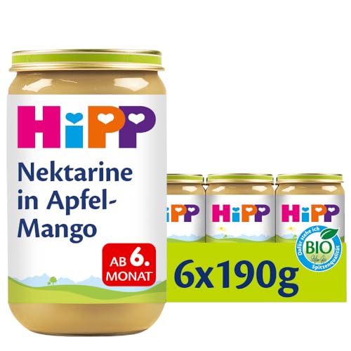 HiPP für kleine Feinschmecker, Nektarine in Apfel-Mango, ohne Zuckerzusatz, 6 x 190g von HiPP