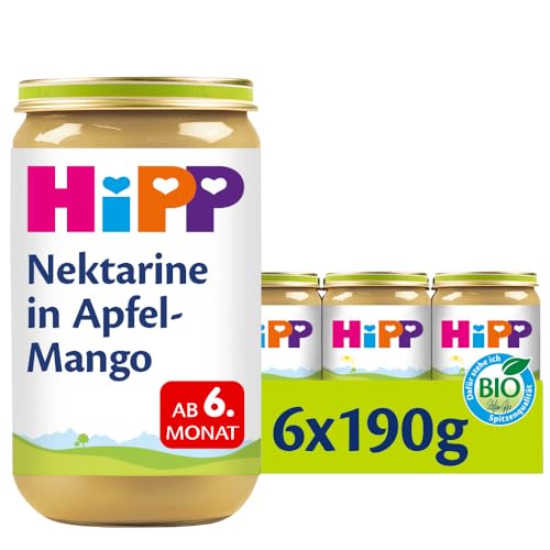 HiPP für kleine Feinschmecker, Nektarine in Apfel-Mango, ohne Zuckerzusatz, 6 x 190g HiPP für kleine Feinschmecker, Nektarine in Apfel-Mango, ohne Zuckerzusatz, 6 x 190g von HiPP