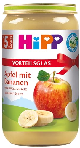 HiPP Früchte Äpfel mit Bananen, 6er Pack (6 x 250 g), Ab 5. Monat von HiPP