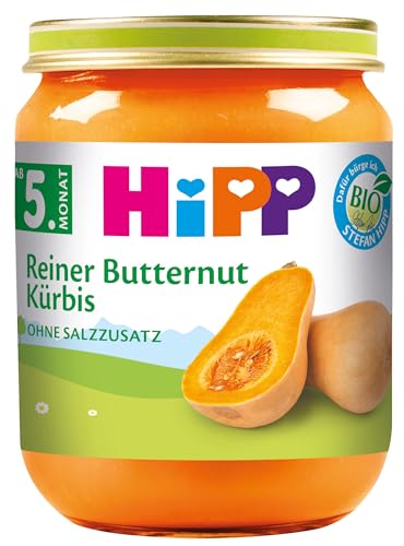 Hipp Bio Gemüse Reiner Butternut-Kürbis, 6er Pack (6 x 125 g) von HiPP