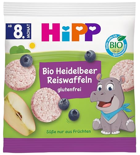 Hipp Bio Knabberprodukte Heidelbeer Reiswaffeln, 7er Pack (7 x 30 g) von HiPP