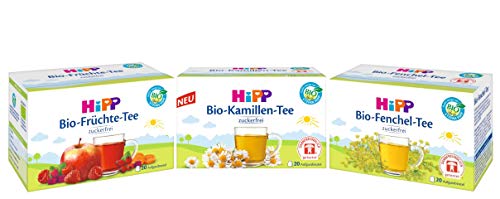 Hipp Bio-Tee-Mix bestehend aus je 20 Aufgußbeutel: Bio-Fenchel 30g, Bio-Kamille 30g, Bio-Früchte 40g von HiPP