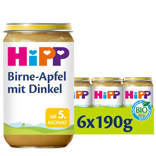 HiPP Birne in Apfel mit Dinkel, 6er Pack (6 x 190 g) von HiPP