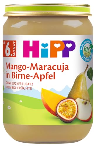 Hipp Früchte, Mango-Maracuja in Birne-Apfel, 6er Pack (6 x 190 g) - Bio von HiPP