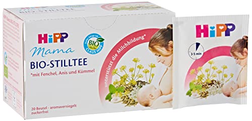 HiPP Mama Bio Stilltee (6 x 30g), mit Bio-Kräutern, ohne Zuckerzusatz, unterstützt die Milchbildung in der Stillzeit von Hipp Babysanft