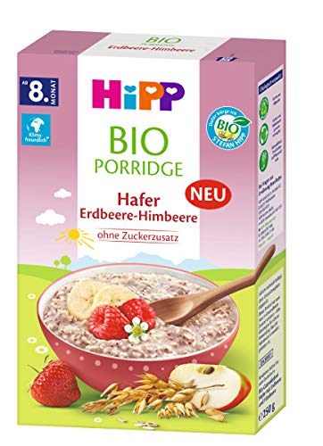 Hipp Porrdige Hafer Erdbeer-Himbeere, 6 x 250g von HiPP