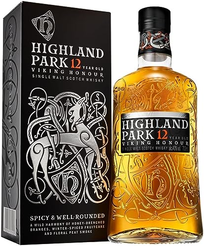 Highland Park 12 Jahre | Viking Honour | Single Malt Scotch Whisky | vollmundiger, rauchiger Geschmack | mit der Wikinger-Seele | 40 % Vol | 700 ml Einzelflasche von Highland Park